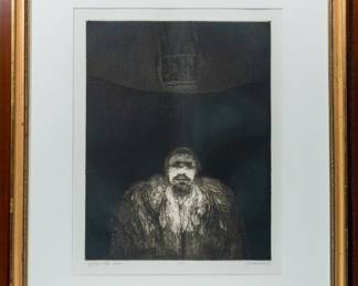 Figure With Tallis - Lithograph - Harvey Breverman