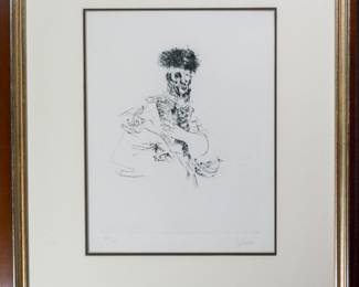Death’s Head Hussar Woodblock Etching by Jack Levine
