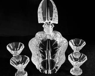 Crystal Glass Carafe With 4 Glasses