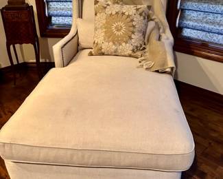 Upholstered Chaise Lounge /linen