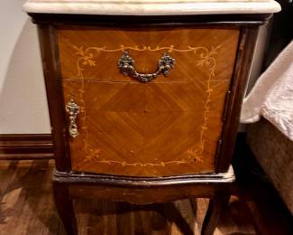 (2) matching Antique Night Stands w/Marble tops….Hard to find  