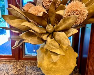 Paper mache’ vase & floral