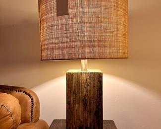 Wood Block Rustic Lamp