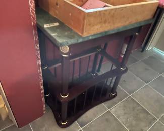 Marble topped magazine rack end table