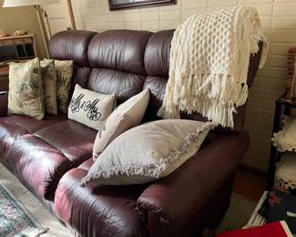 Double leather recliner lazy boy sofa