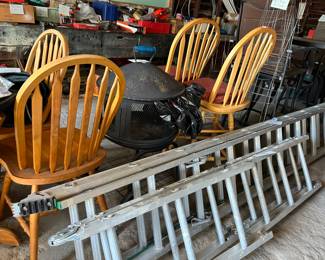 More furniture in the garage
Extension ladder