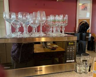 Microwave and stemware