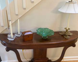 Console Table & FREDERICK COOPER Brass Lamp