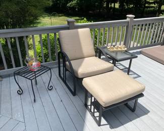 Arm Chair, Ottoman & Side Accent Tables