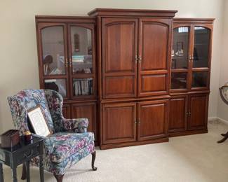HARDEN 3 Piece Media Cabinet & WOODMARK    Wingback Chair