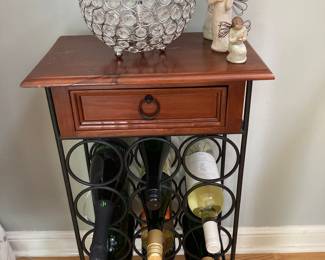 Wine Accent Rack & Decorative Globe Lamp