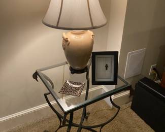 Side Glass Top Table w/Duck Head Accents