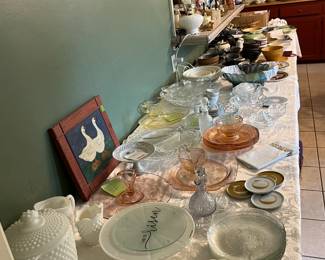 Milk glass, depression glass, beautiful glassware and crystal
