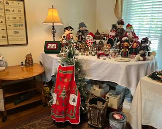 Side table with fold down sides, Dept 56 and more Holiday