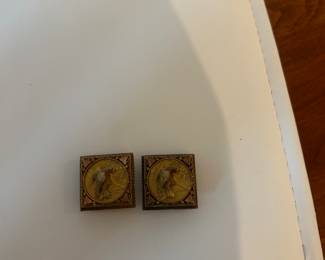 14k gold Antique victorian bird cufflinks