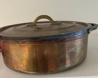 E. Dehillerin copper pots with lids 