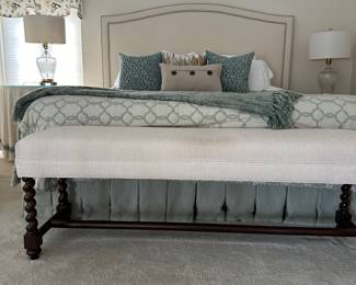 King bed & bench, or of crystal & brass lamps 