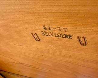 Belvedere Co., Grand Rapids, MI pecan dining table & six chairs 