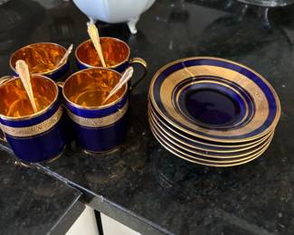 Legal Porcelaine D’Art, Limoges cups, plates & spoons 