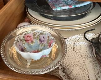 silver dish and trinket dish