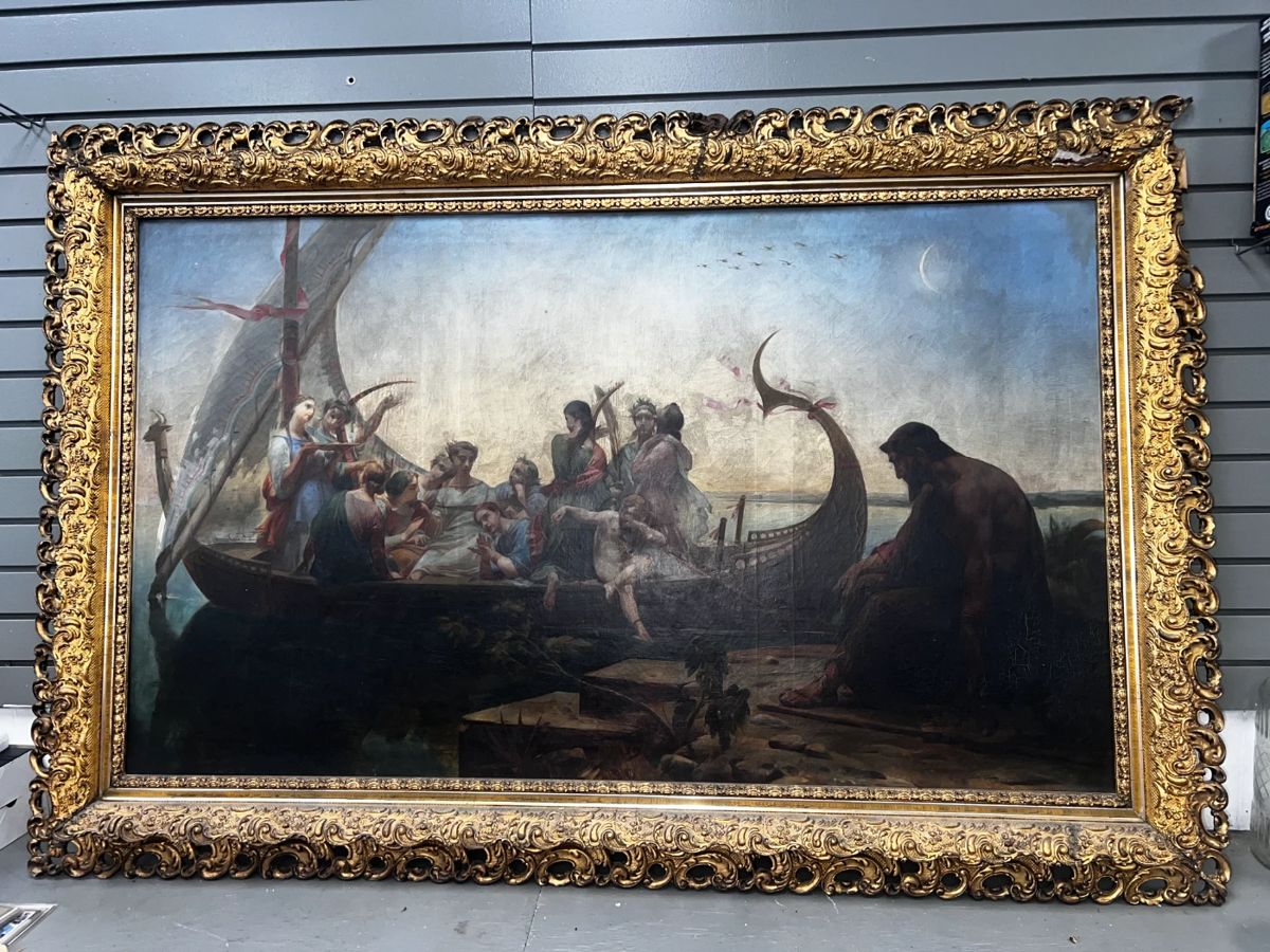 Lost Illusion Oil Painting Ornate Damaged Frame