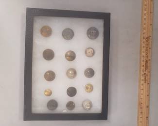 Display Lot Buttons Militaria etc