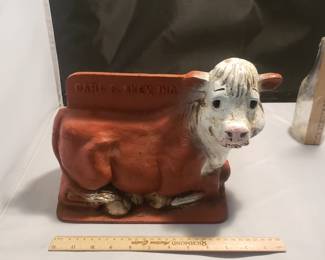 Carl Akey Advertising Boot Scraper Cast Iron Cow