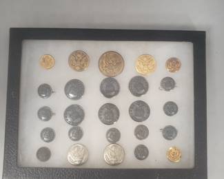 Display Lot Buttons Militaria etc