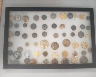 Display Lot Buttons Militaria etc