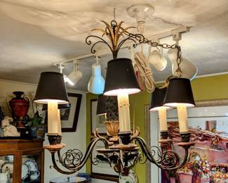 Vintage 6 Arm Pineapple Chandelier 