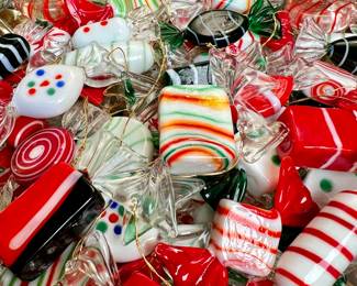 Glass Christmas Candy Ornaments 