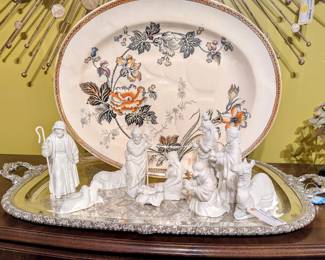 Nativity Scene, Brownfield Aesthetic Texas Rose Meat Platter 