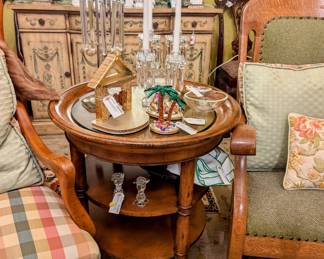 Baker Three Tier Rolling Side Table/Bar