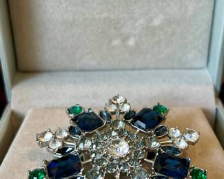 Talbot's Vintage Holiday Snowflake Rhinestone Brooch