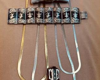 More sterling and an amusing lapel watch in lower portion of the photo.