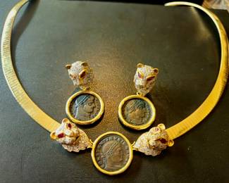 14k, diamond, ancient coins custom design