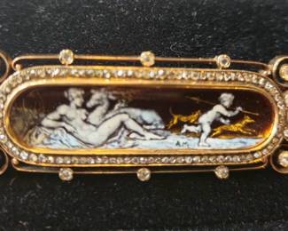 Tiffany & Co. 14k and enamel bar pin