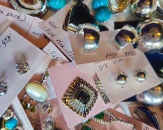 Sterling earrings waiting to be sorted
