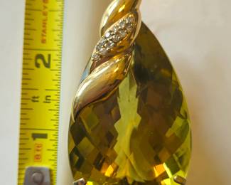 Very large citrine , diamond, 14k enhancer