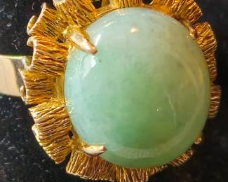Jade and 14k ring
