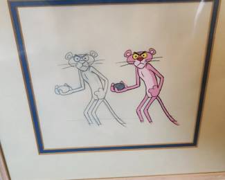 Many signed hand painted cellophane from cartoons. Warner Brothers and Disney