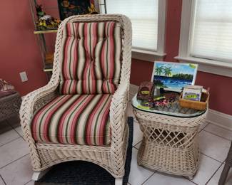 Matching wicker rocker