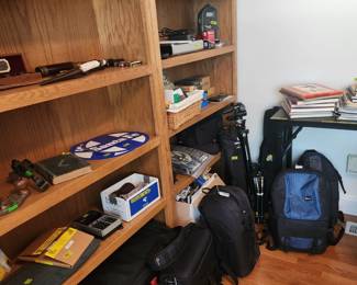 Canon camera, lowepro bags, lighting set up. Professional camera accessories