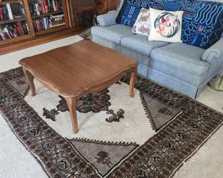 Couch, Persian rug, coffee table 