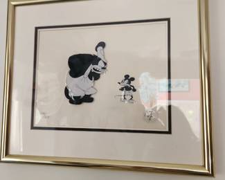 Many signed hand painted cellophane from cartoons. Warner Brothers and Disney