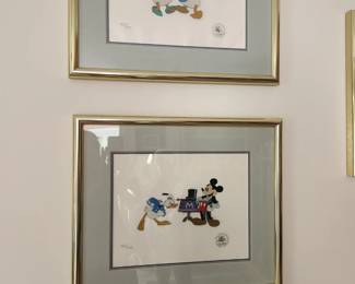Many signed hand painted cellophane from cartoons. Warner Brothers and Disney