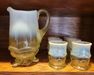 Circa 1899-1902 Glassware set, lemonade pitcher w tumblers