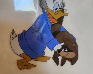 Many signed hand painted cellophane from cartoons. Warner Brothers and Disney