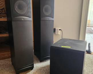 Speakers, infinity towers and Sony subwolfer 
