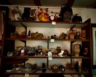 Owl and other figurines 